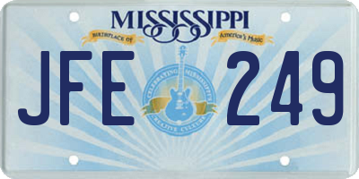 MS license plate JFE249
