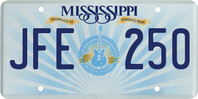 MS license plate JFE250