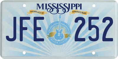 MS license plate JFE252