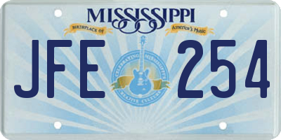 MS license plate JFE254
