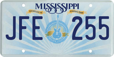 MS license plate JFE255