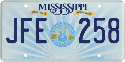 MS license plate JFE258