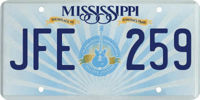 MS license plate JFE259
