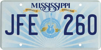 MS license plate JFE260
