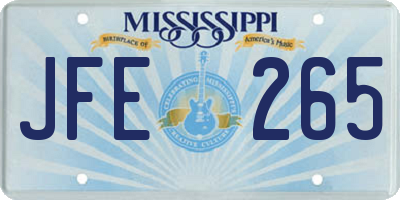 MS license plate JFE265