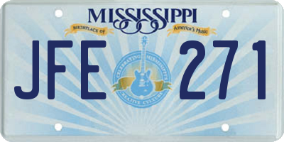 MS license plate JFE271