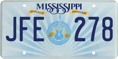MS license plate JFE278