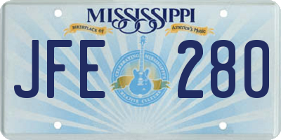 MS license plate JFE280