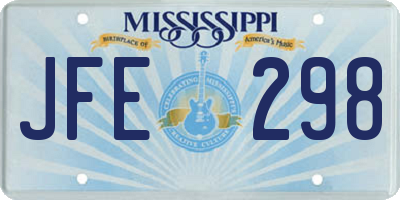 MS license plate JFE298