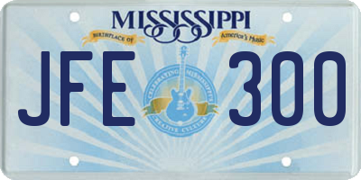 MS license plate JFE300