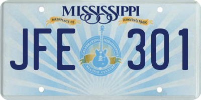 MS license plate JFE301