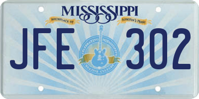 MS license plate JFE302
