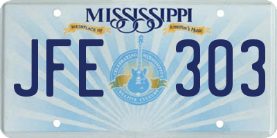 MS license plate JFE303