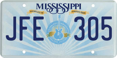 MS license plate JFE305