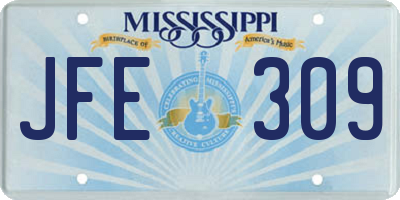 MS license plate JFE309