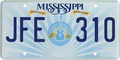 MS license plate JFE310