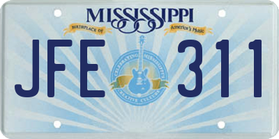 MS license plate JFE311