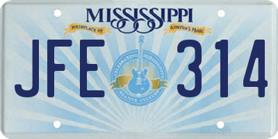 MS license plate JFE314