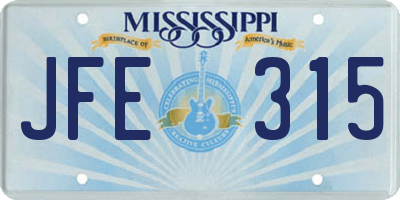 MS license plate JFE315