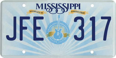 MS license plate JFE317