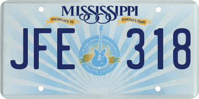 MS license plate JFE318