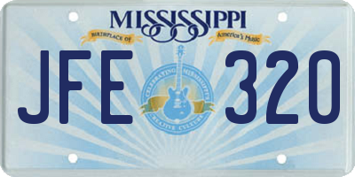 MS license plate JFE320