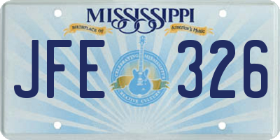 MS license plate JFE326