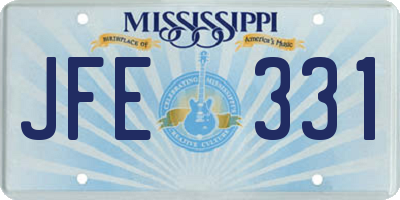 MS license plate JFE331