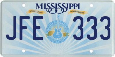 MS license plate JFE333