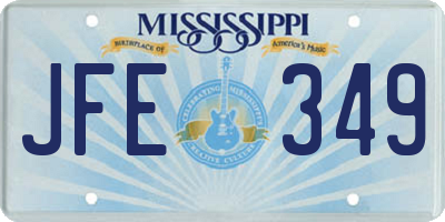 MS license plate JFE349