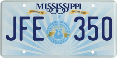 MS license plate JFE350