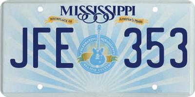 MS license plate JFE353