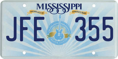 MS license plate JFE355