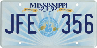 MS license plate JFE356