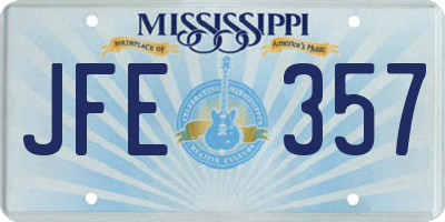MS license plate JFE357