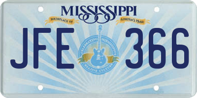 MS license plate JFE366