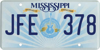 MS license plate JFE378