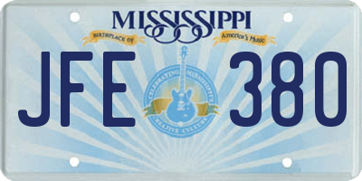 MS license plate JFE380