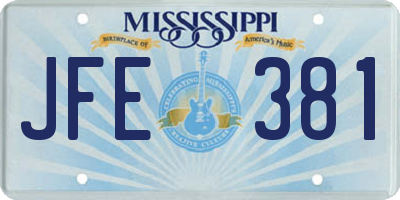 MS license plate JFE381