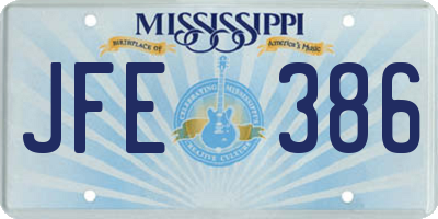 MS license plate JFE386