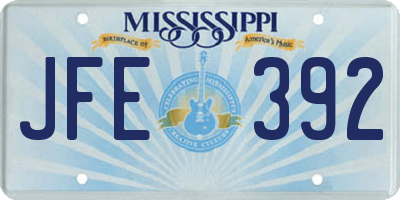 MS license plate JFE392