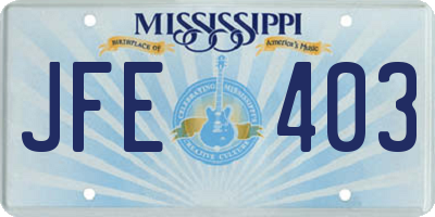 MS license plate JFE403