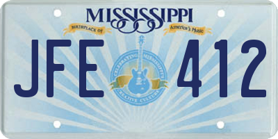 MS license plate JFE412