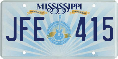 MS license plate JFE415