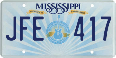MS license plate JFE417