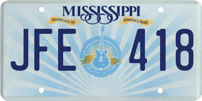MS license plate JFE418