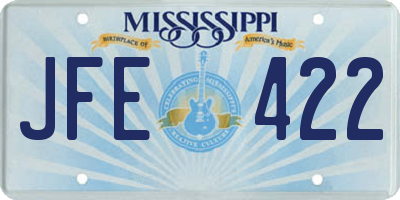 MS license plate JFE422
