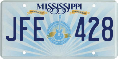 MS license plate JFE428