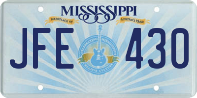 MS license plate JFE430