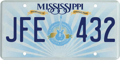 MS license plate JFE432